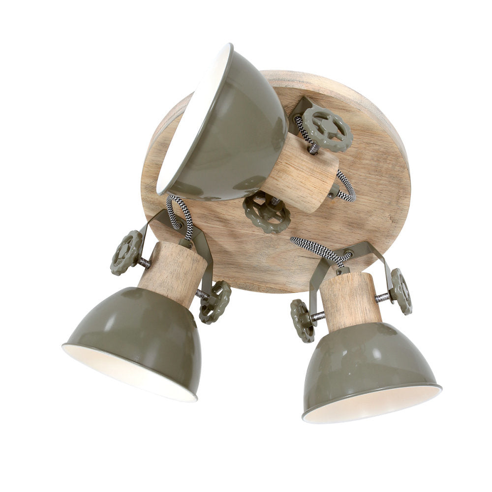 Mexlite spot gearwood - 3 lichts - 38x 20 cm - groen