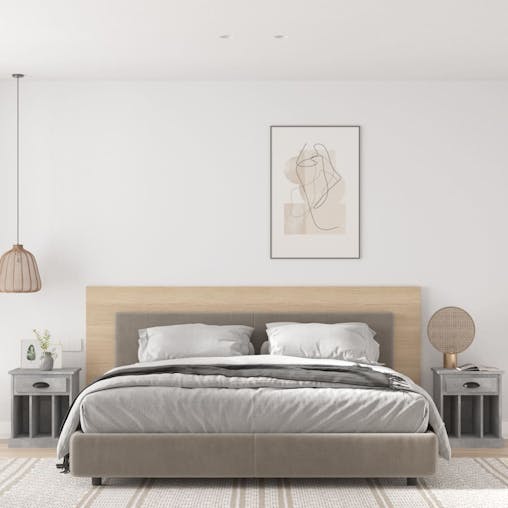 NNEVL Bedside Cabinets 2 pcs Concrete Grey 43x36x50 cm
