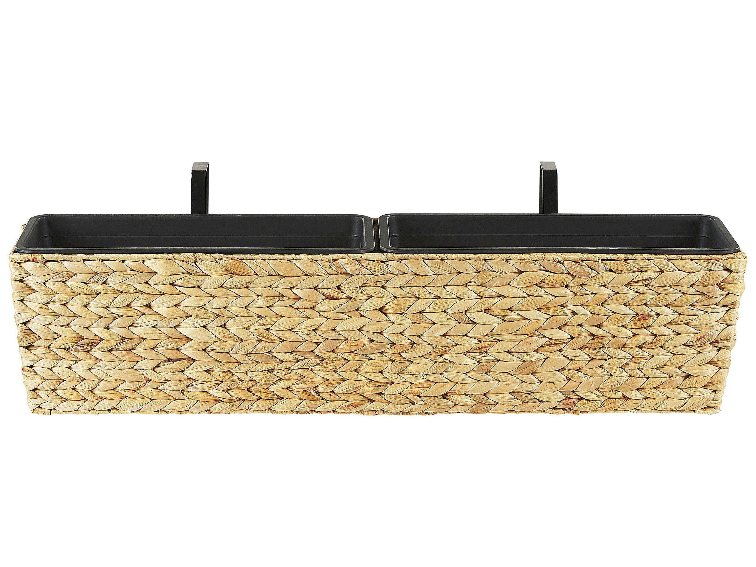 KAWALA - Jardinière balconnière rectangulaire beige sable 80x18