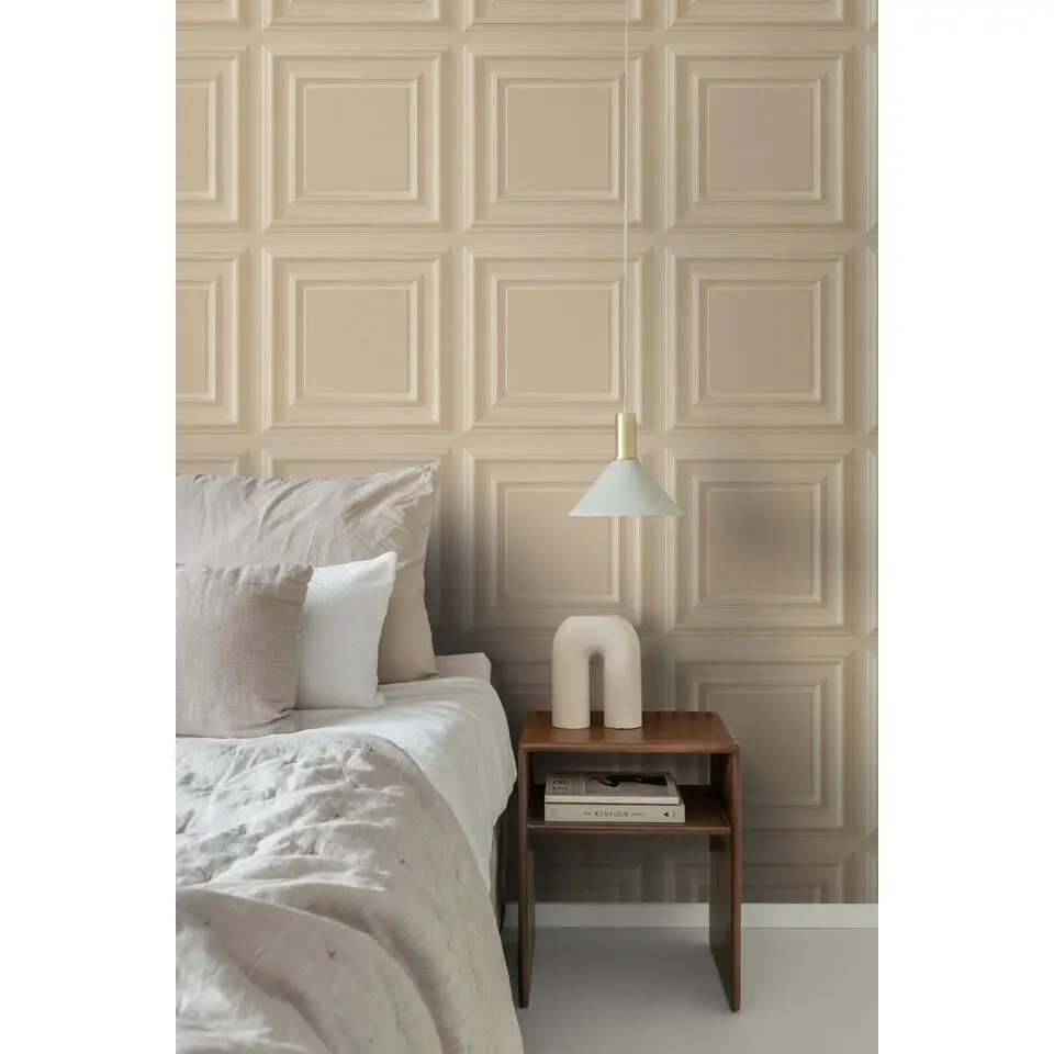 Origin Wallcoverings behang wandpanelen beige - 53 cm x 10.05 m