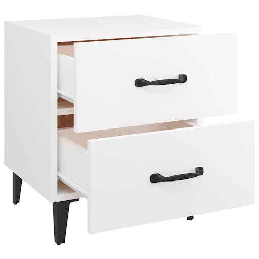 NNEVL Bedside Cabinets 2pcs White 40x35x47.5 cm