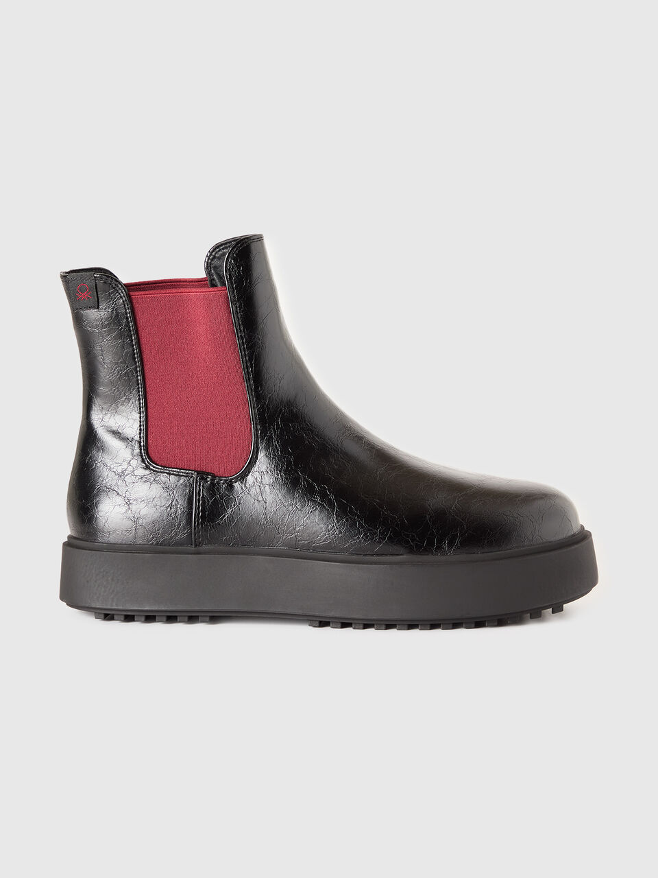 Combat boots in imitation leather