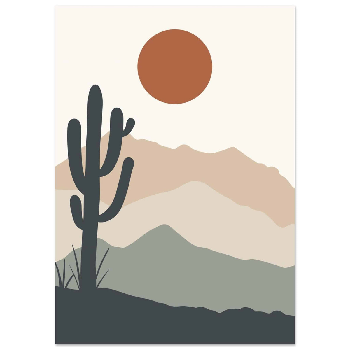 Artfulprints Poster Boho – Western calm  - A4 21x29.7 cm - beige