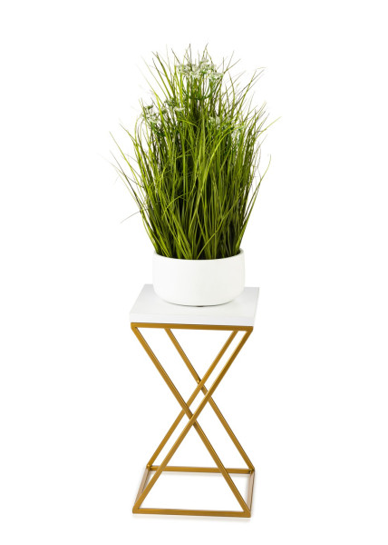 Kwietnik stojący 40 cm blat białym metal GLAM