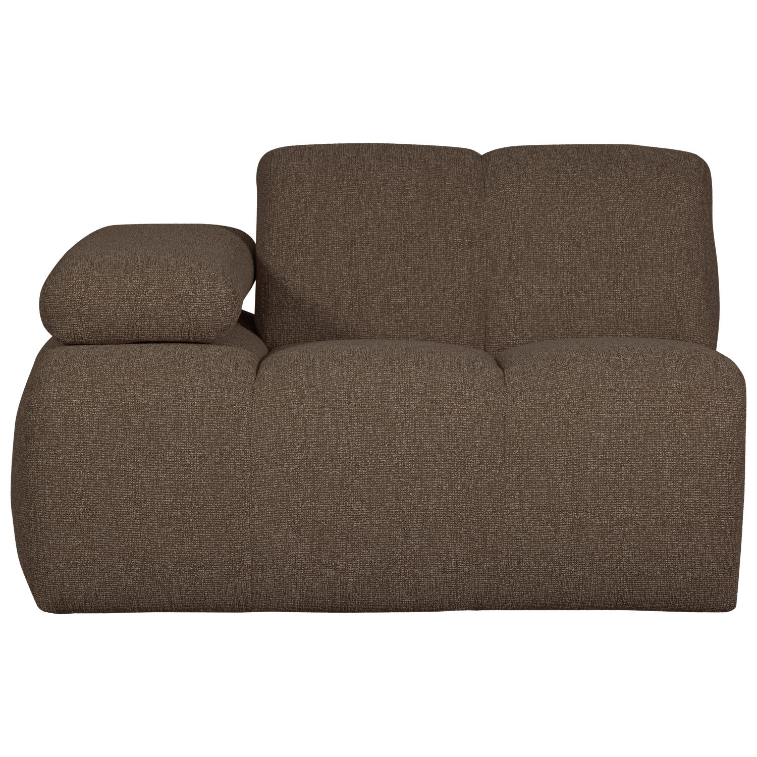 WOOOD 1-zits bank met arm links Mojo - Bouclé - Bruin - 74x120x97