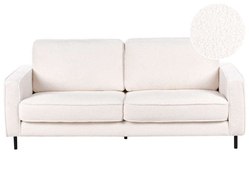 Sofa 3-osobowa biała boucle