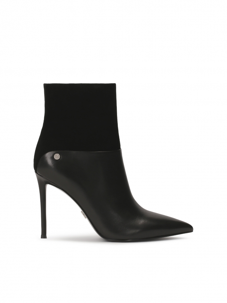Elegant black boots on a slender stiletto heel