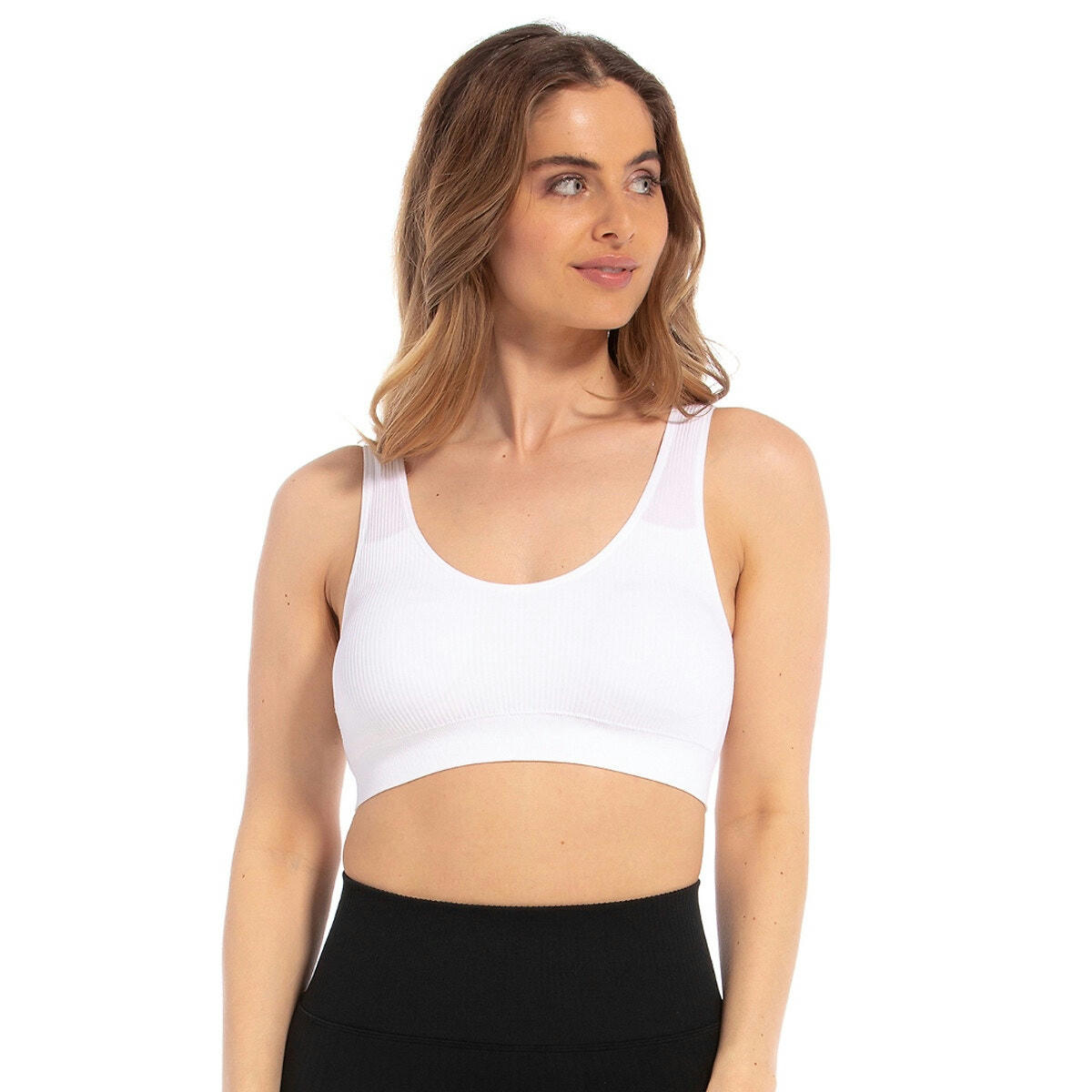 Brassière sans coutures en matière côtelée