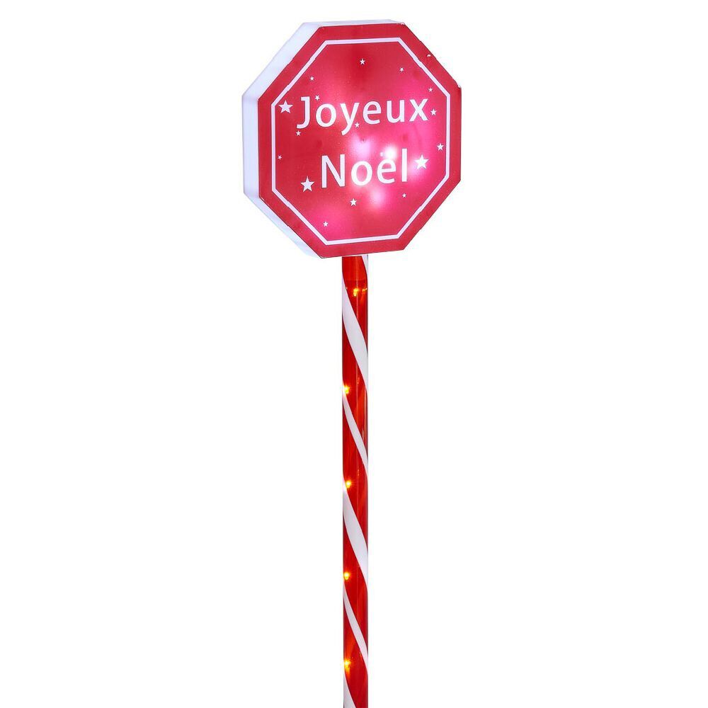 Panneau lumineux Joyeux No&euml;l à planter 15LED blanc chaud H66cm