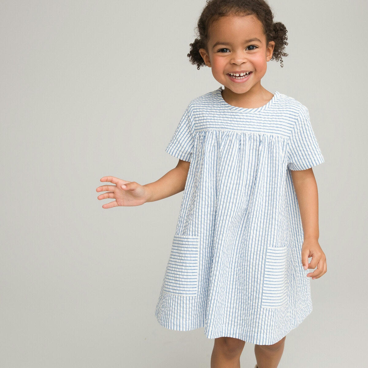 Robe manches courtes rayée