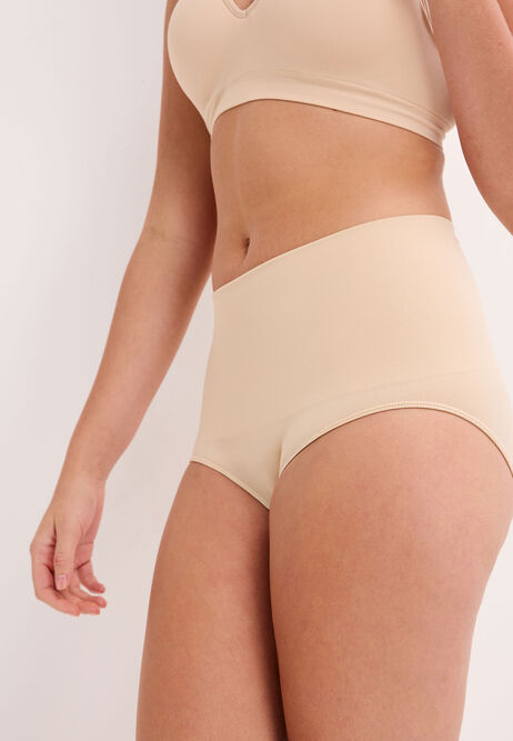 Womens Nude High Waist Shaping Seamless Briefs