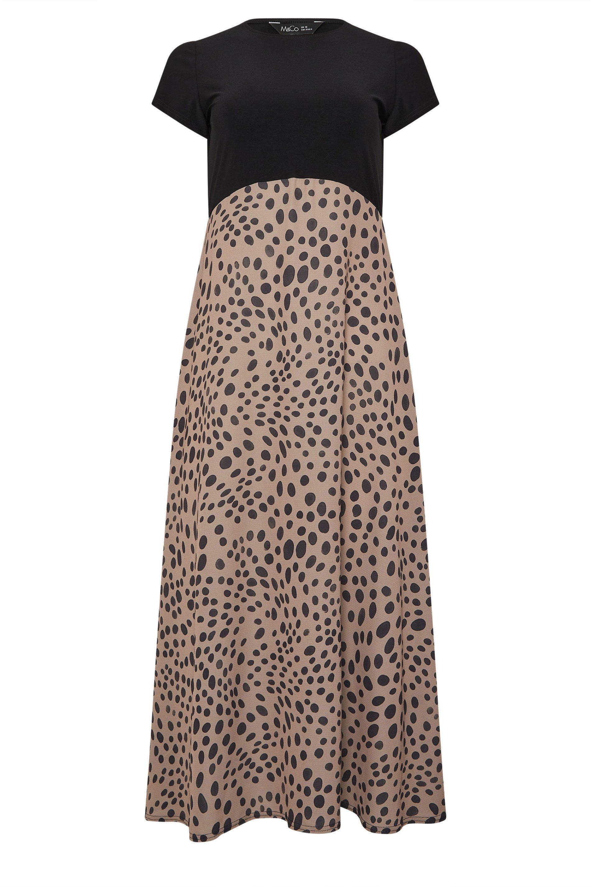 M&Co Printed Dot 2 In 1 Midi Dress
