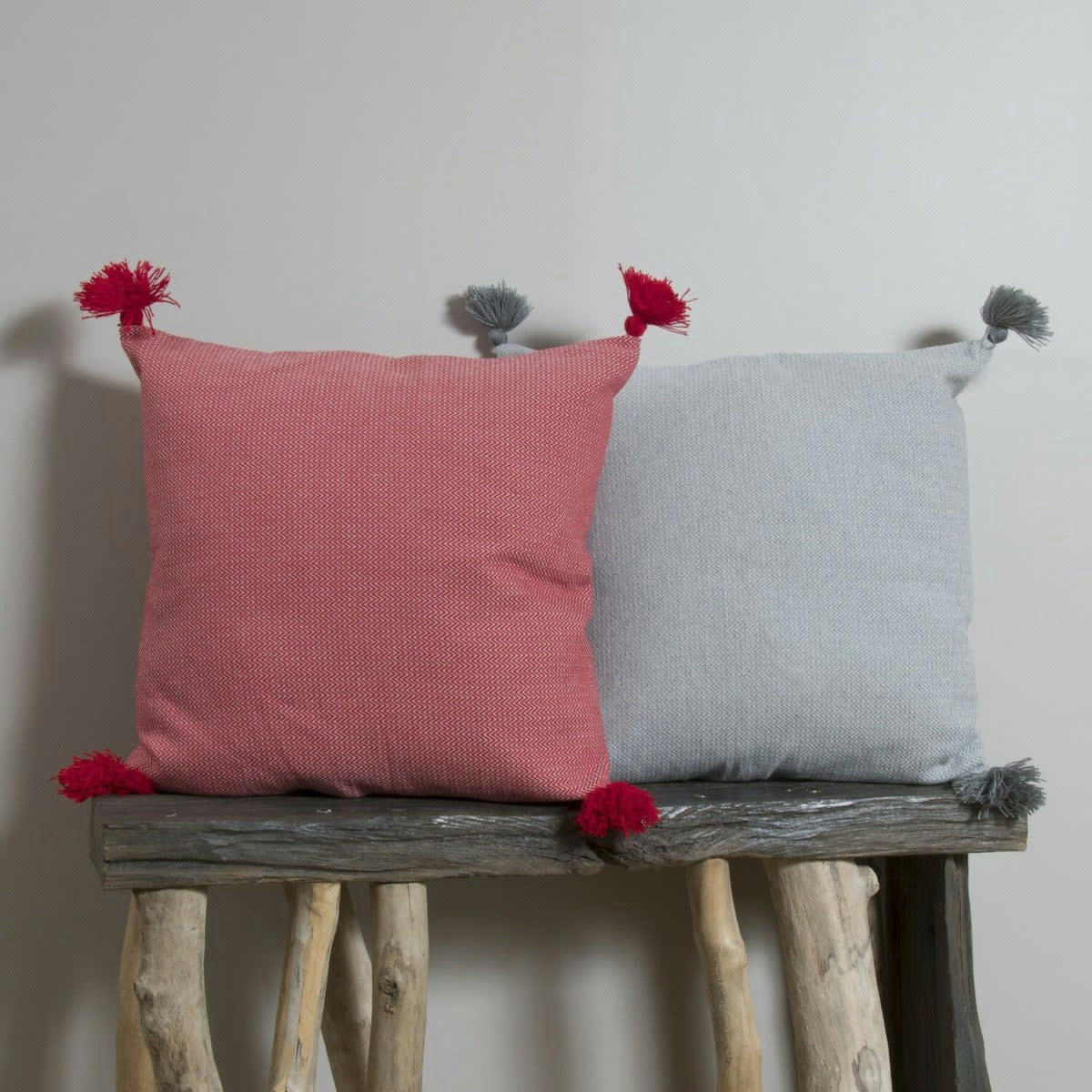 STOCKHOLM - Housse de coussin carré coton  50x50 gris perle