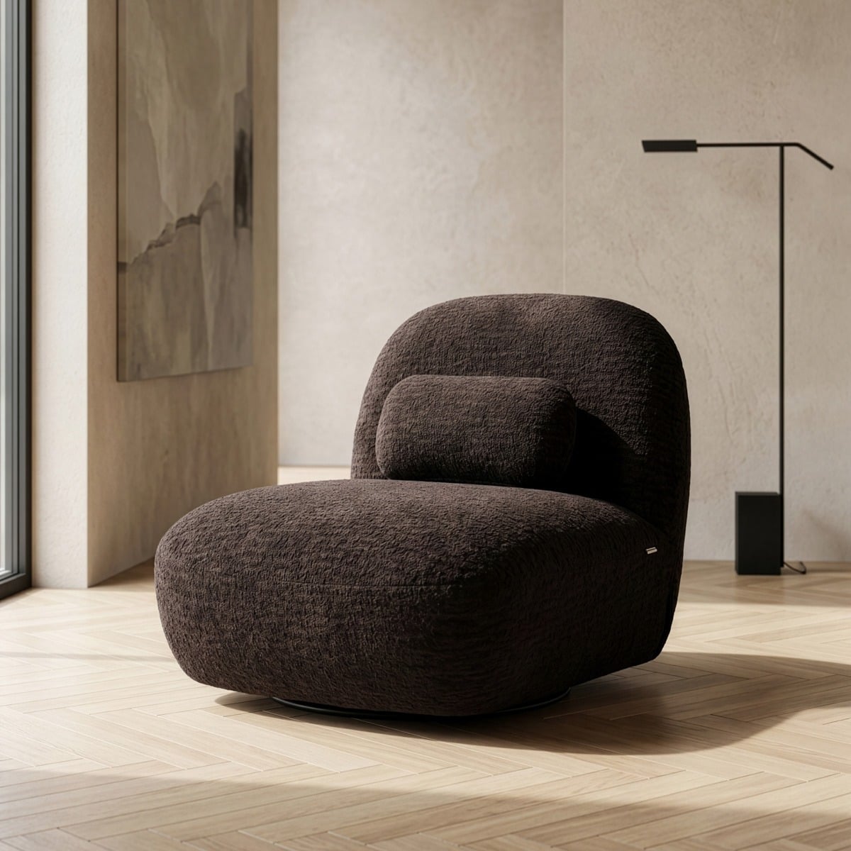 Fotel NORDVIK obrotowy czekoladowy 83x87x75 cm