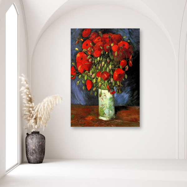 Feeby Obraz Wazon z czerwonymi makami 40x60
