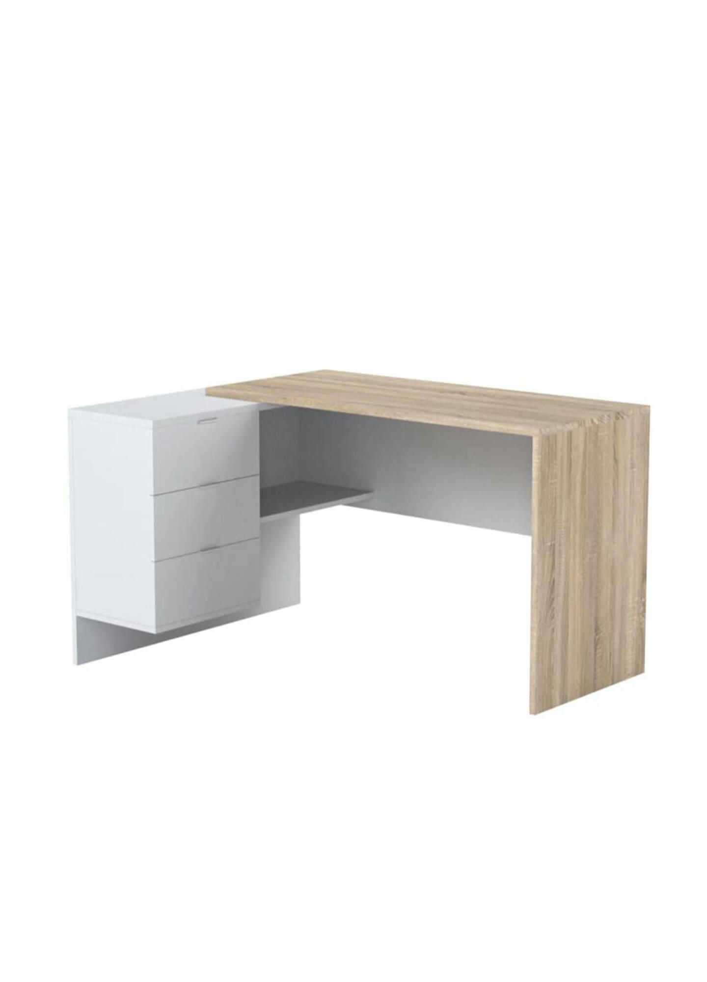 DAFAGE - Bureau effet chêne et bois blanc