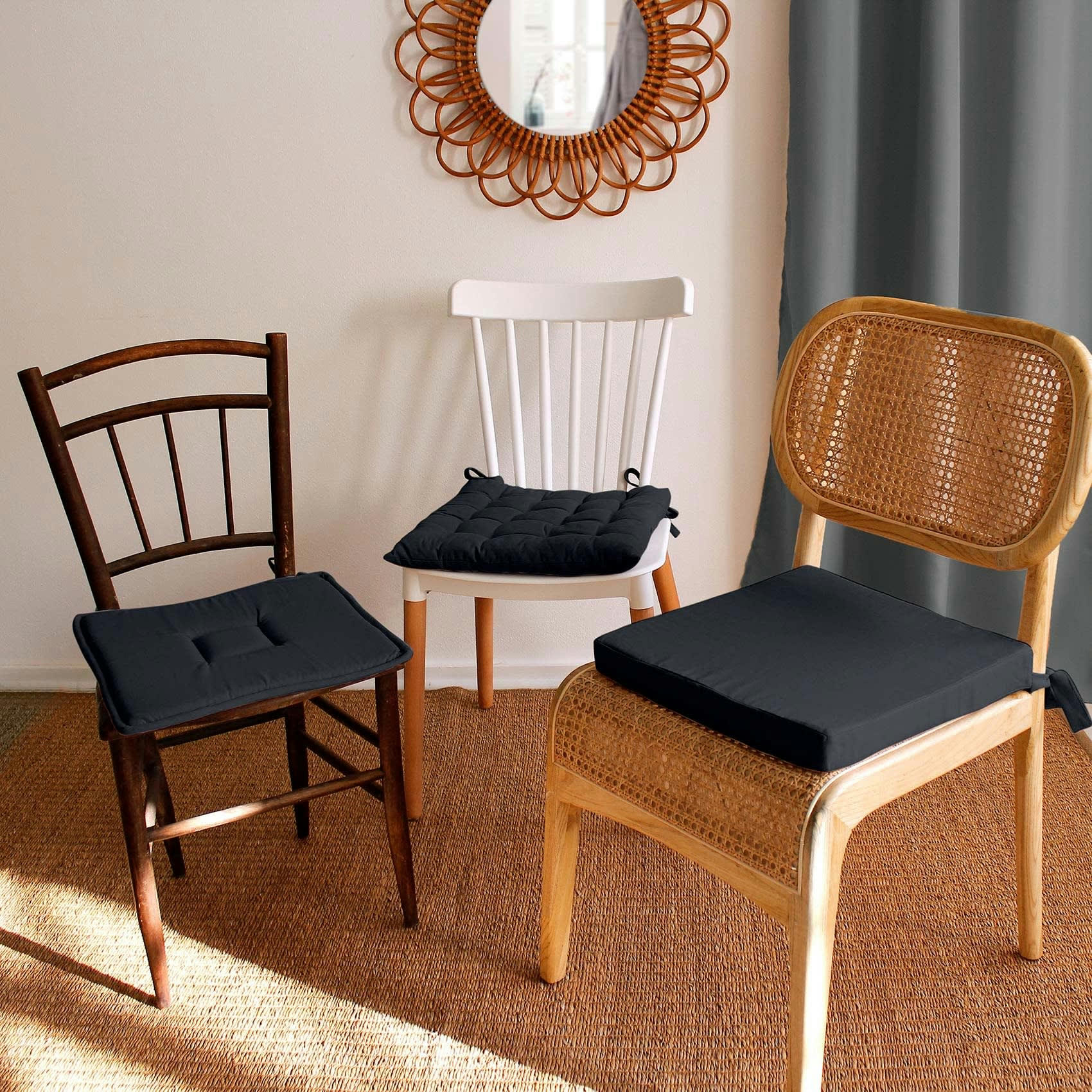 - Galette Plate en coton Gris anthracite 40x40cm