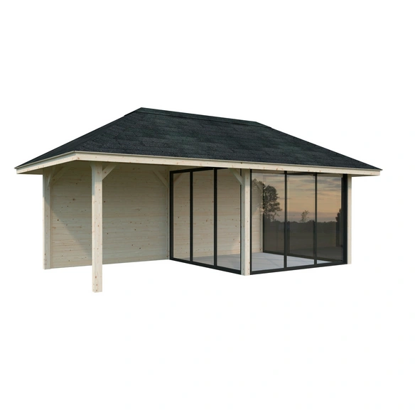 Pavillon »Bianca«, Aufstellmaße BxTxH: 672 x 384 x 319 cm, tauchgrundiert, Holz