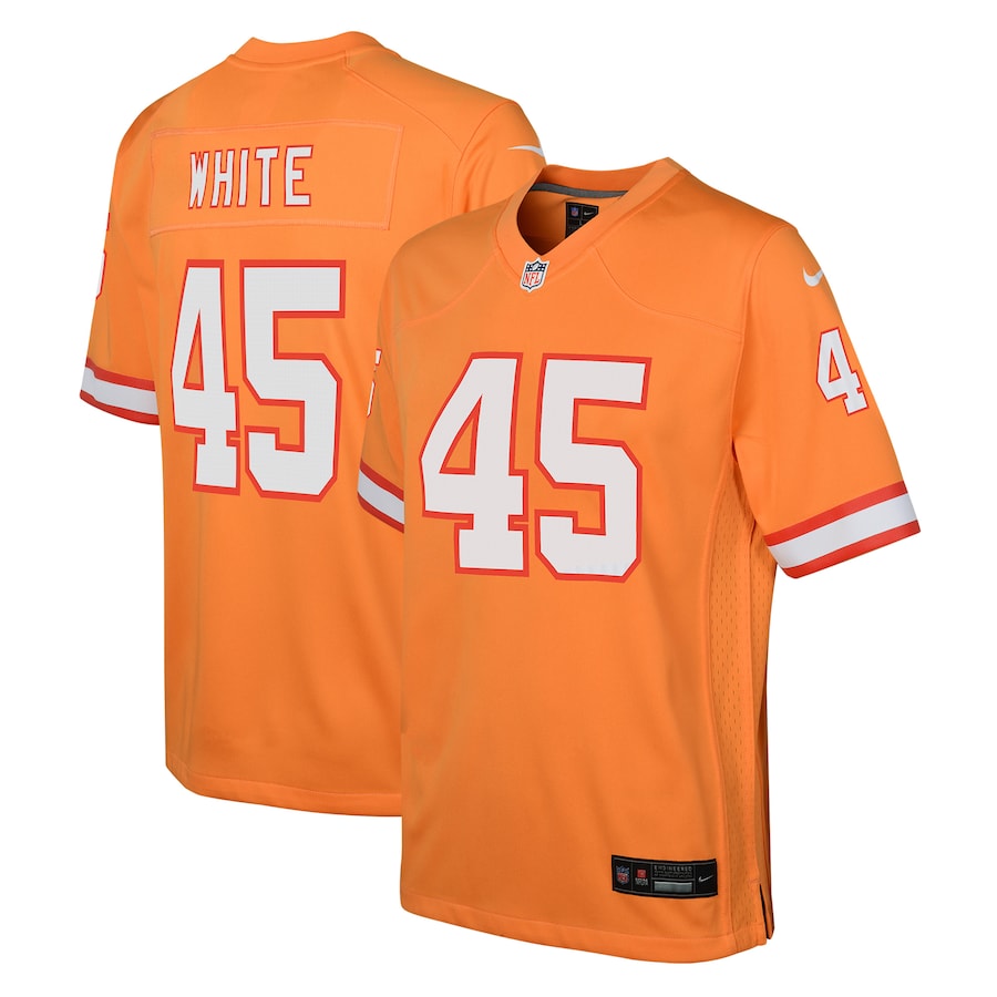Devin White Tampa Bay Buccaneers Nike Youth Throwback Game Jersey - Orange