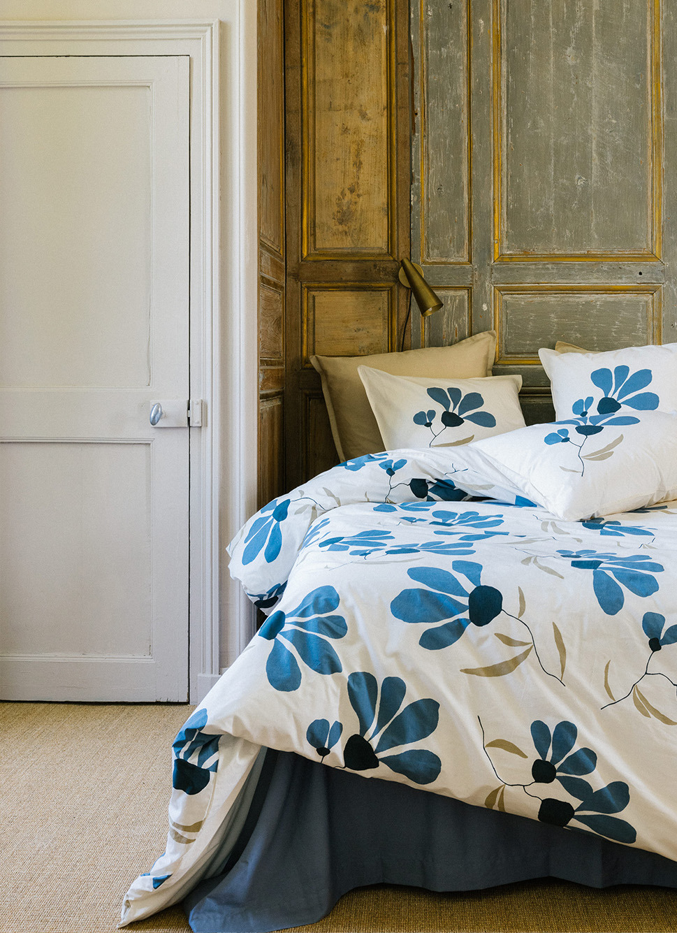 LOT DE 2 TAIES D'OREILLER EN PERCALE REBECCA BLEU