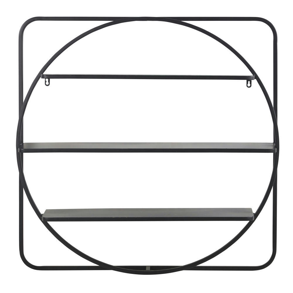 HERMTON - Etagère murale en métal noir