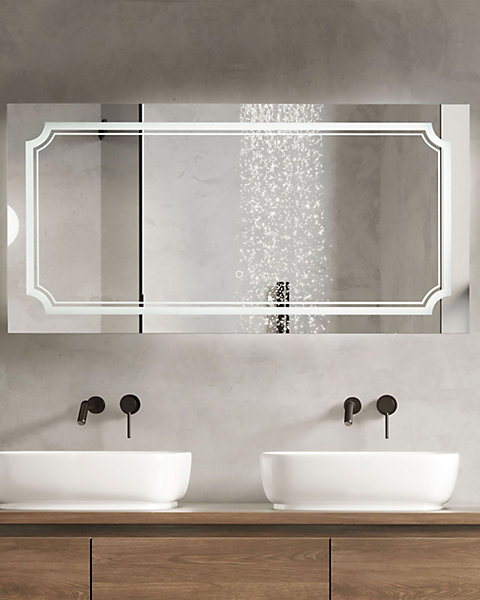 Miroir de salle de bain LED ARROMACHNES 120 cm 60 cm Argenté