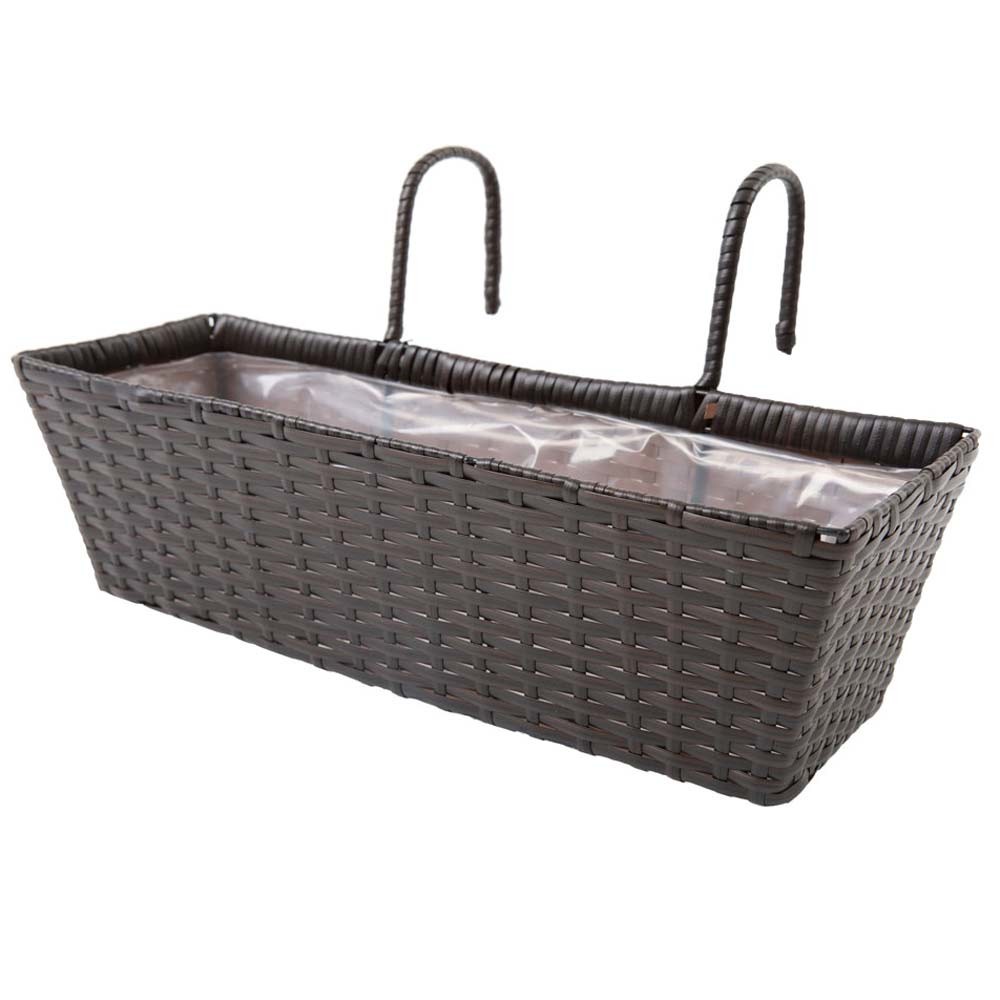 Donica ogrodowa prostokątna 49 x 16 x 14,5 cm wenge PATIO