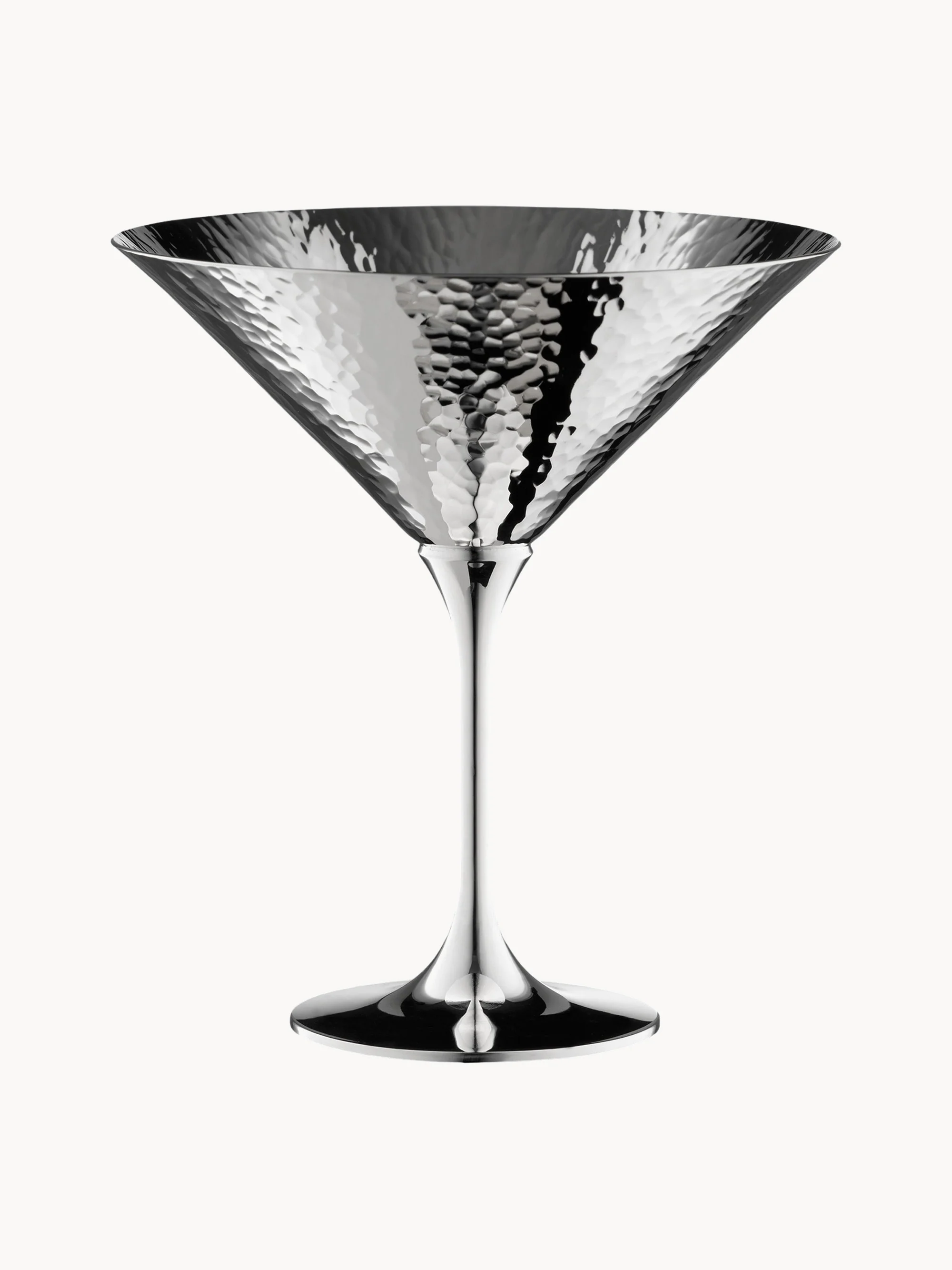 Handgefertigtes Martini-Glas Martele, versilbert