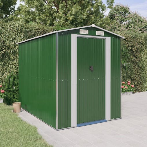 NNEVL Garden Shed Green 192x274x223 cm Galvanised Steel