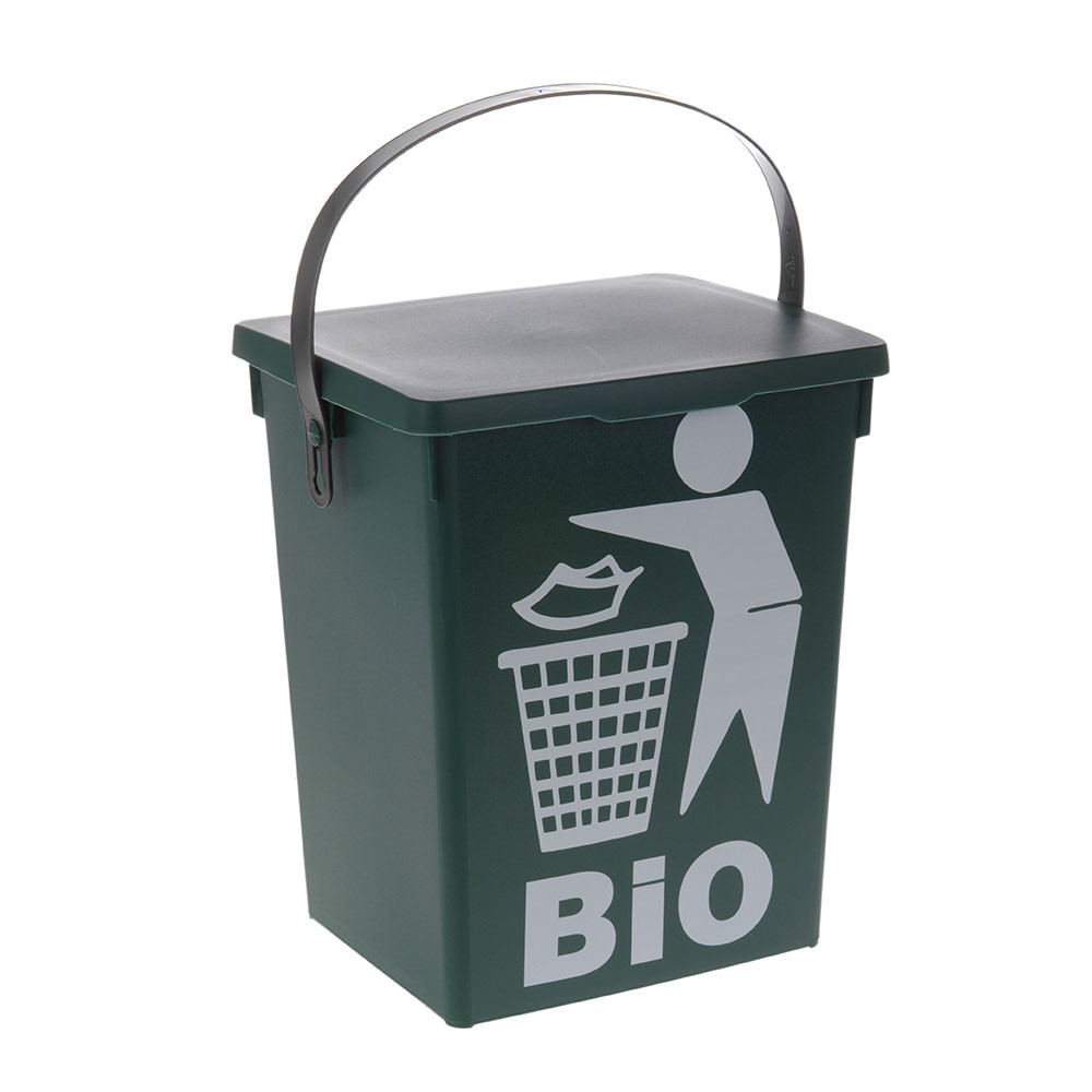 Wytrzymały Kosz na śmieci bio z pokrywą śmietnik 5l