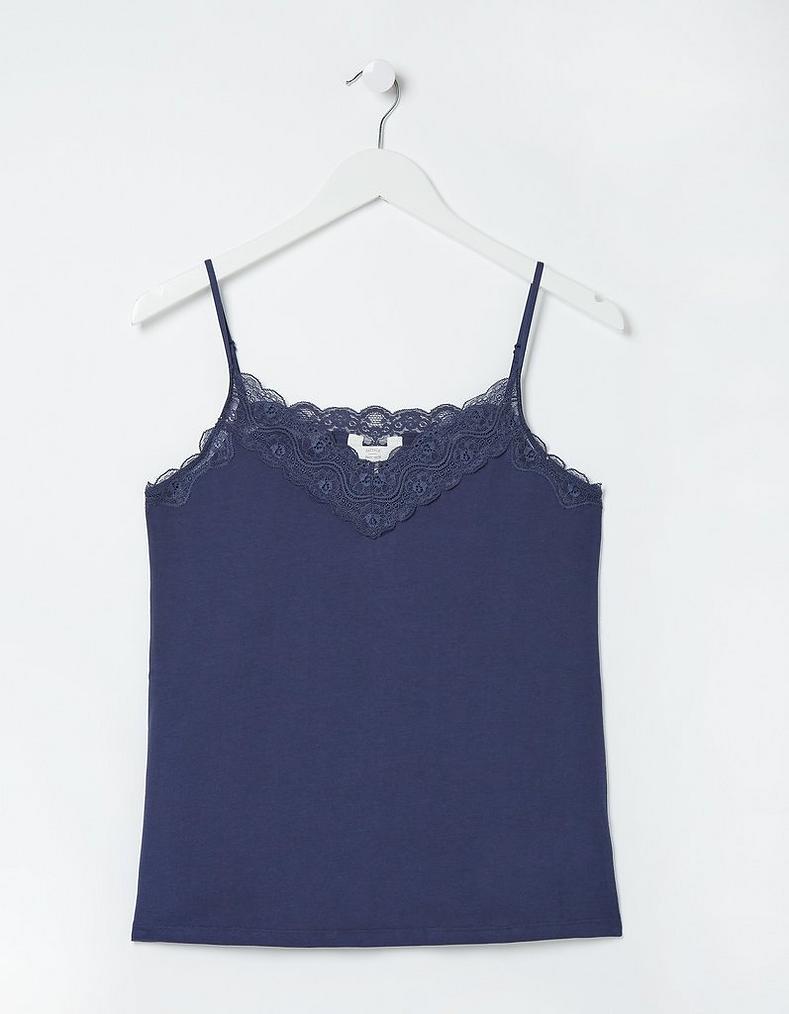 Lace V-Neck Organic Cotton Vest