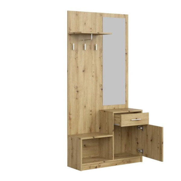 Garderoba do przedpokoju PERGO dąb artisan z lustrem