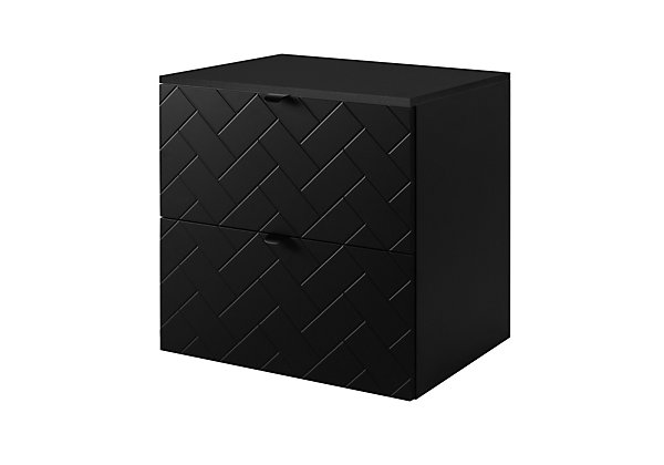 Meuble de salle de bain, Noir Mat, 60 x 57 x 46 cm, poignées noires
