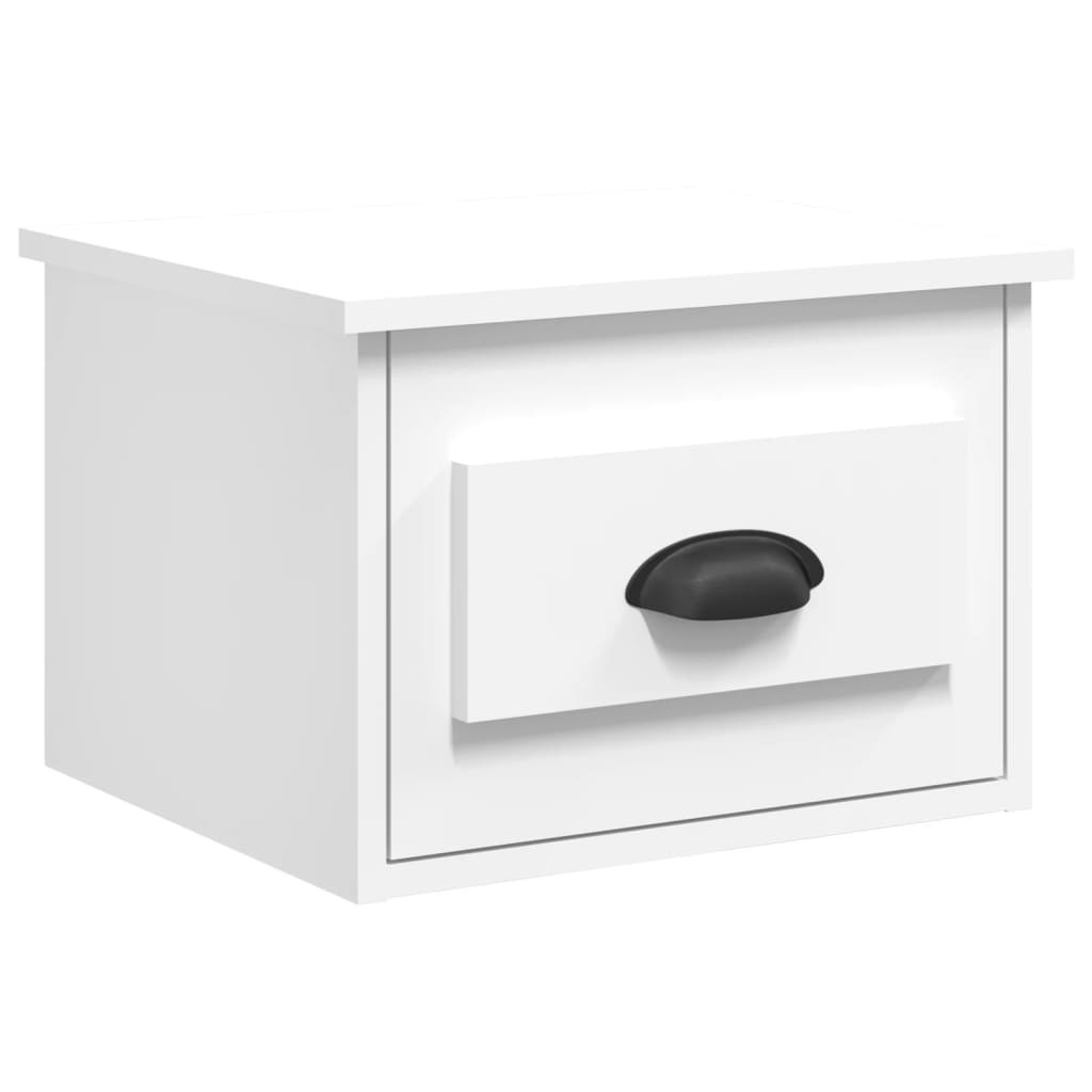 Szafka Nocna Stolik Biała z Szufladą Wisząca Do Sypialni 41,5x36x28 cm