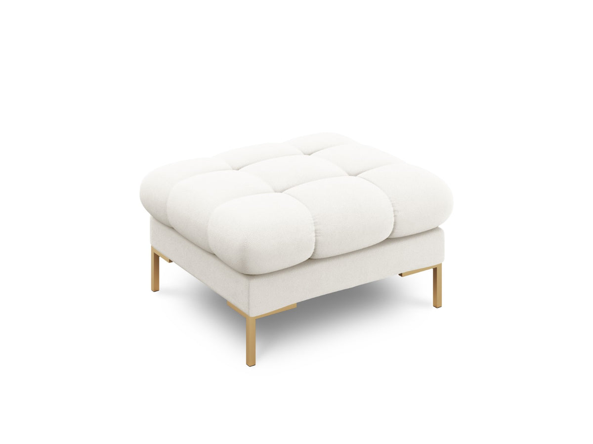 Cosmopolitan Design Poef Bali structurele stof, lichtbeige - 60x60x41cm