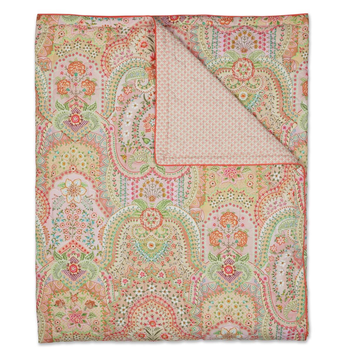 Pip Studio sprei Jabali Flower Quilt - 270x260 cm - koraalrood