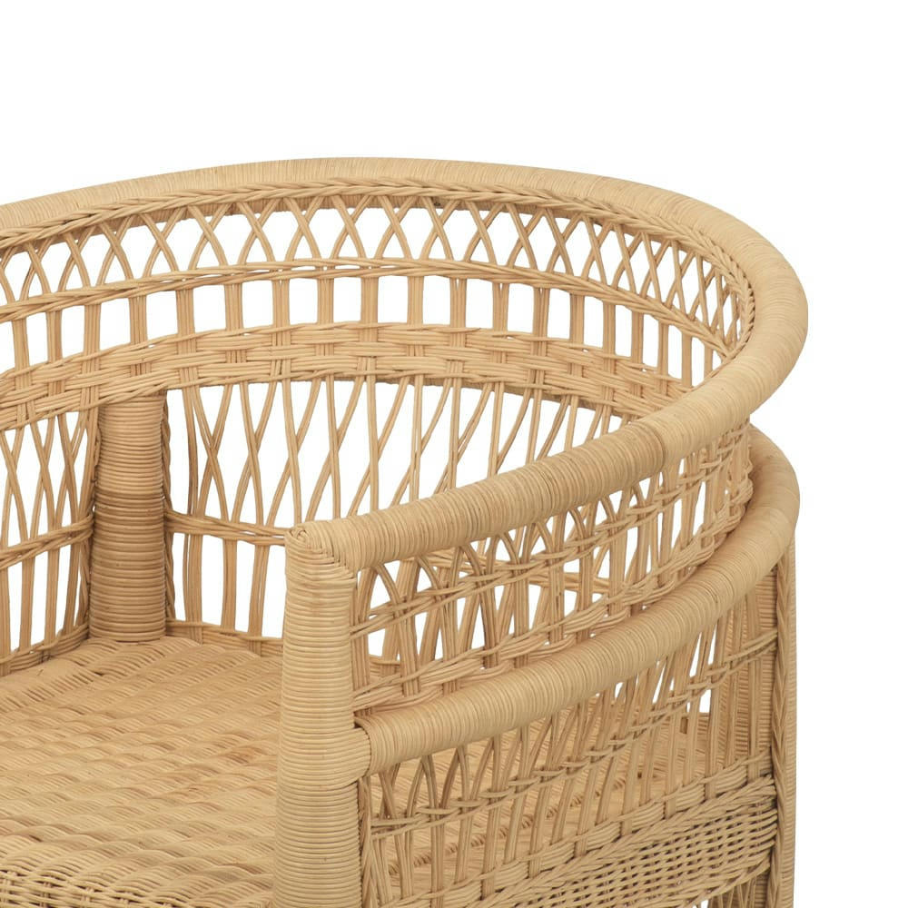 MEDAN - Fauteuil en rotin naturel avec accoudoirs