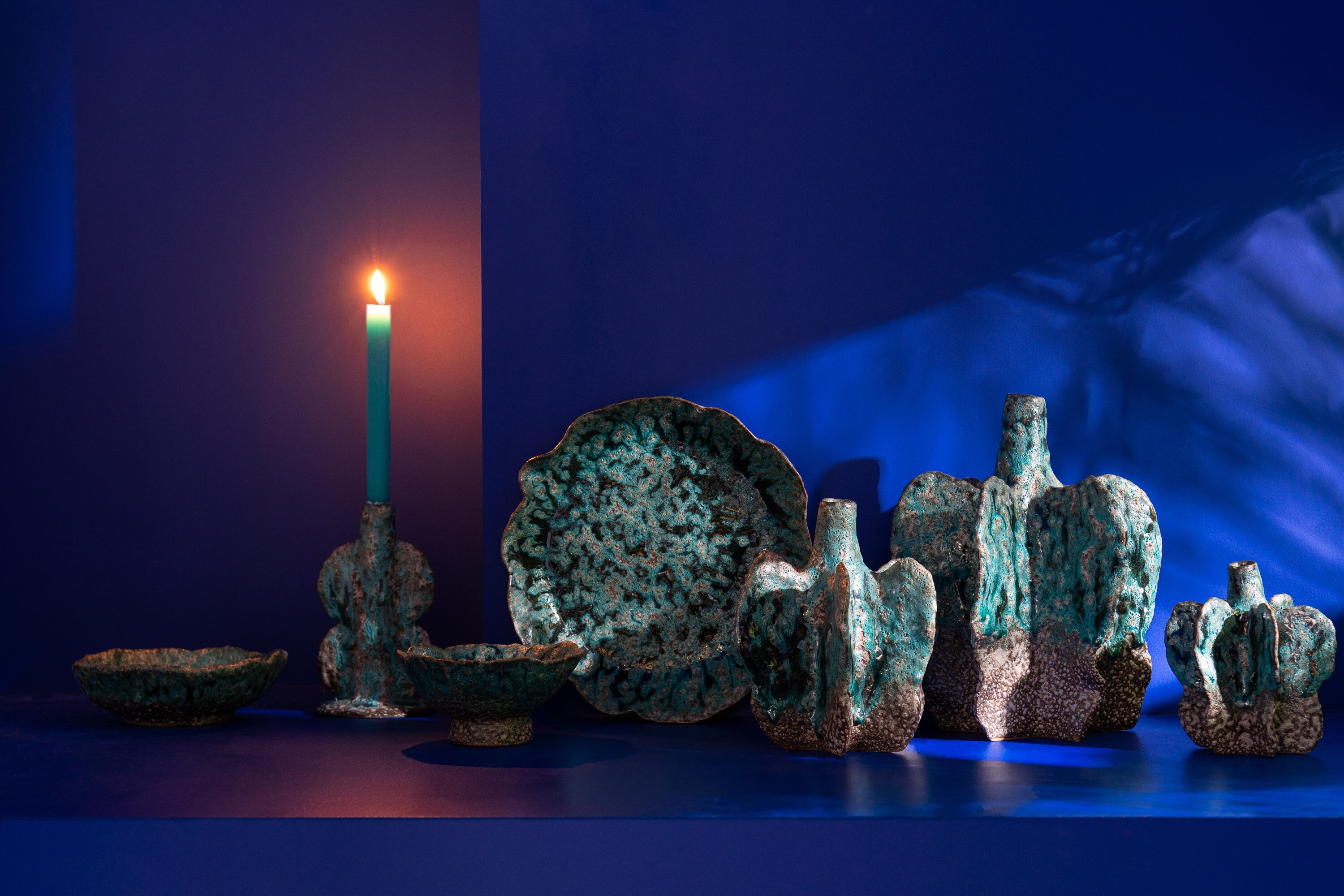 J-Line plateau Decoratief Naga - keramiek - azuur bruin - me