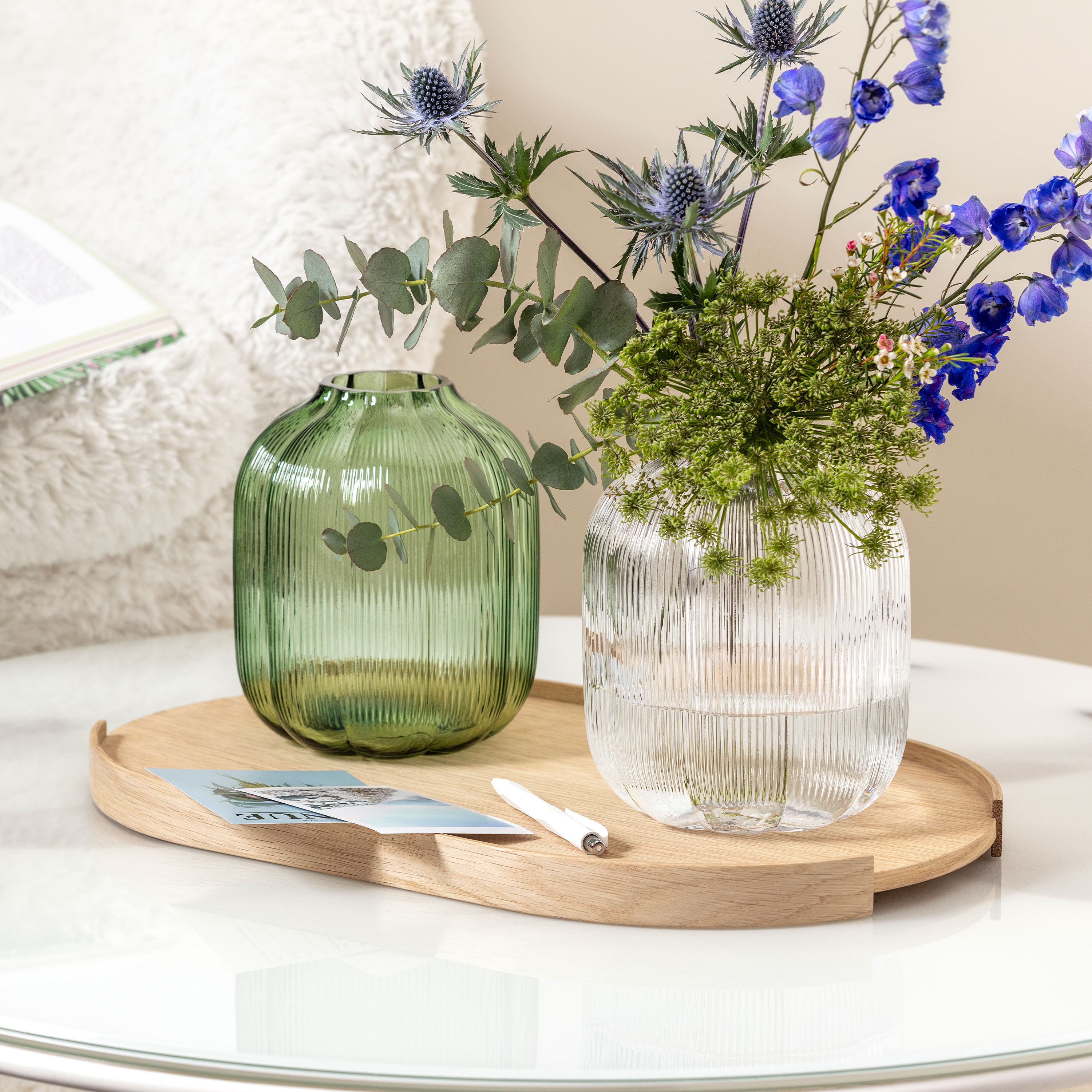 Fleur Vase - Clear, 6.3'' x 7.5'', glass