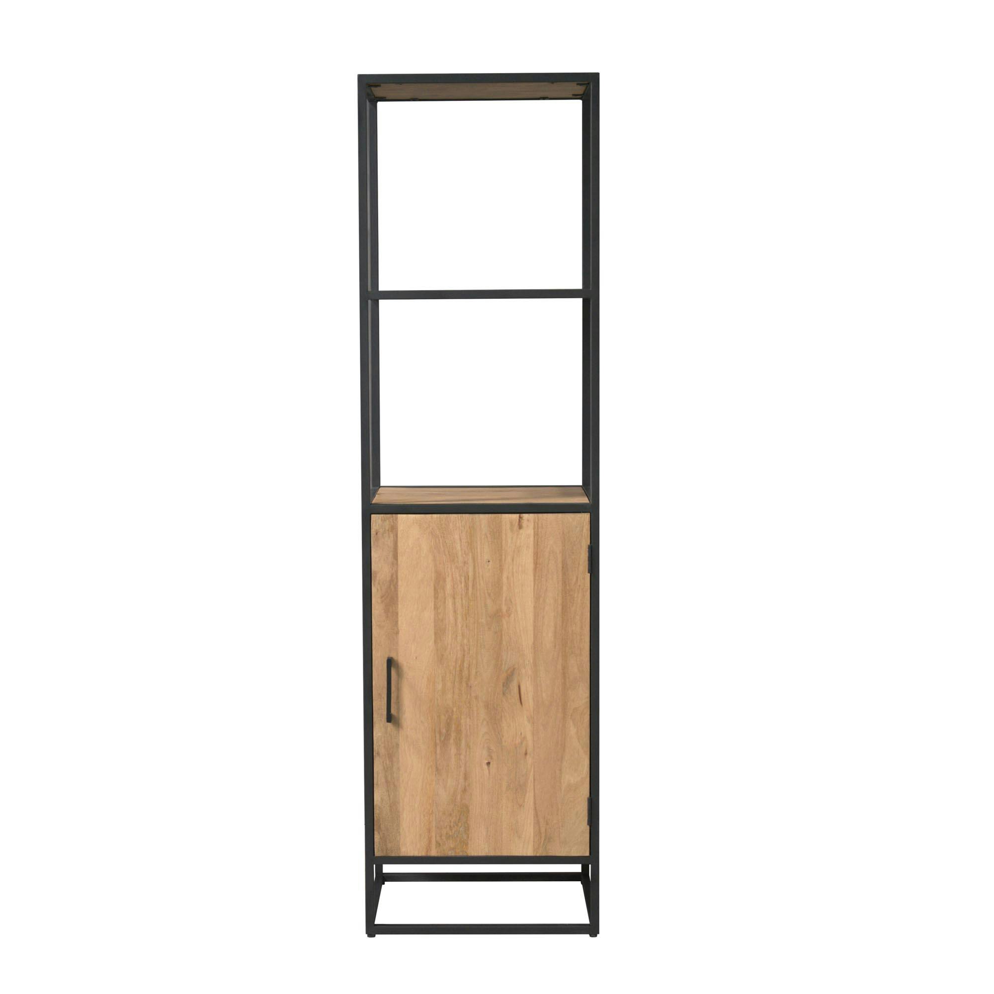 Colonne salon en bois clair 1 porte 2 plateaux RIVANO