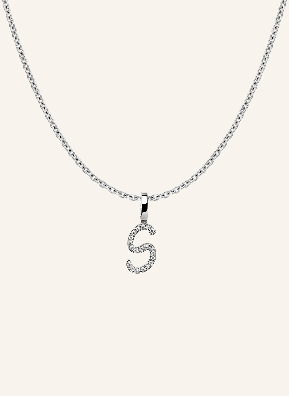 CADA Kette TINY DIAMOND LETTER S