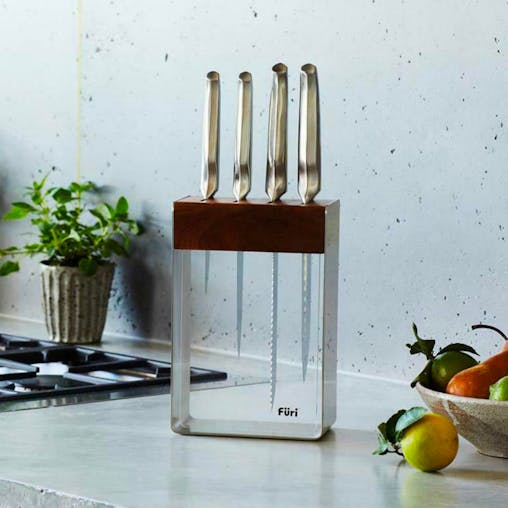 New Furi Pro 5 Piece Stainless Steel 5Pc Knife Block Set