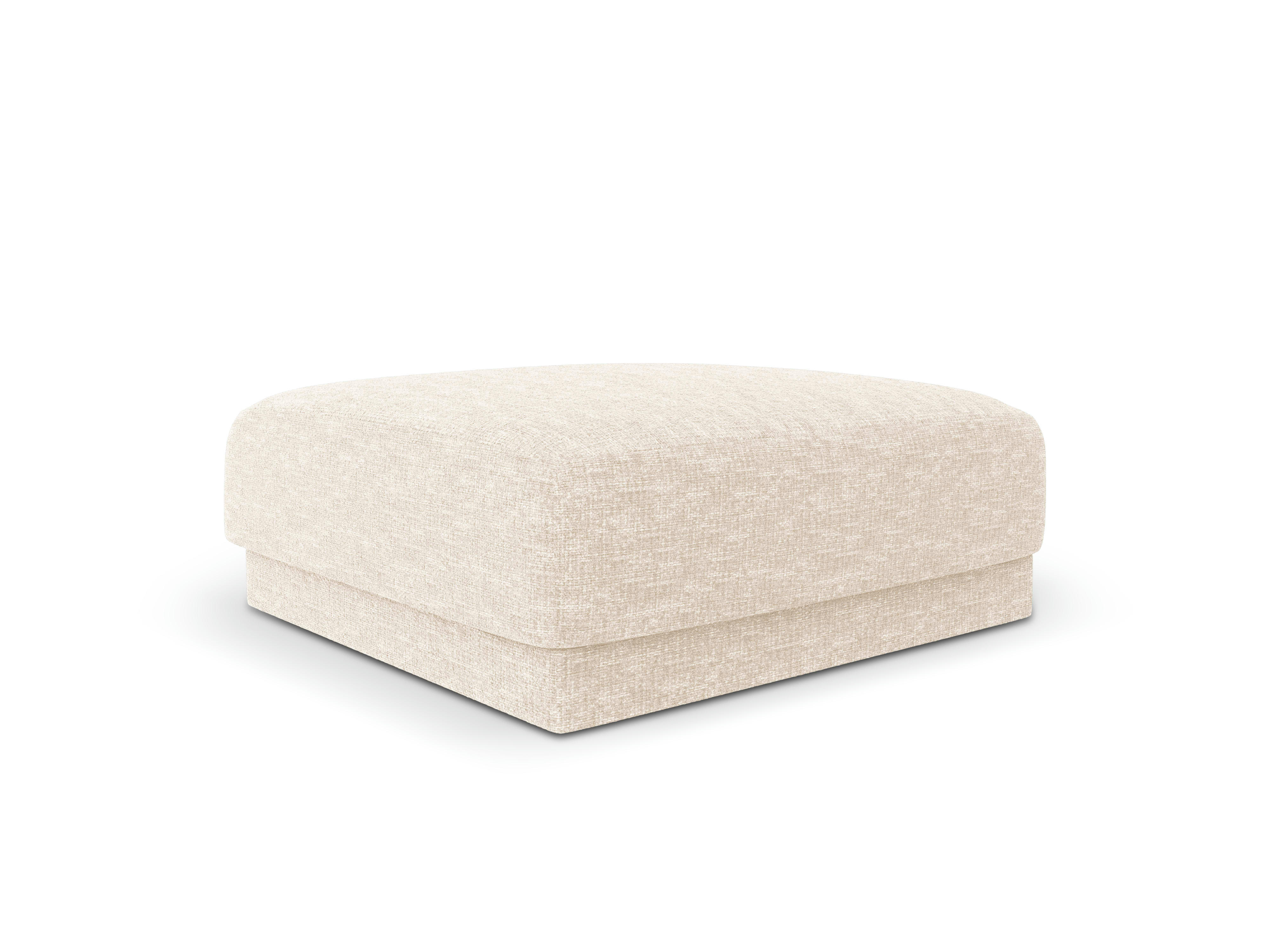 MILEY - Pouf 1 place en tissu chenille beige clair