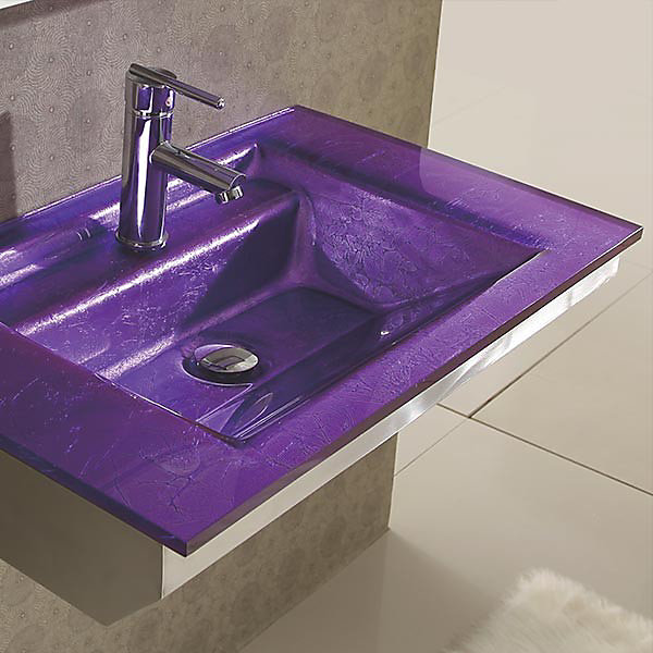 Lavabo en verre couleur prune Emerald - Prune