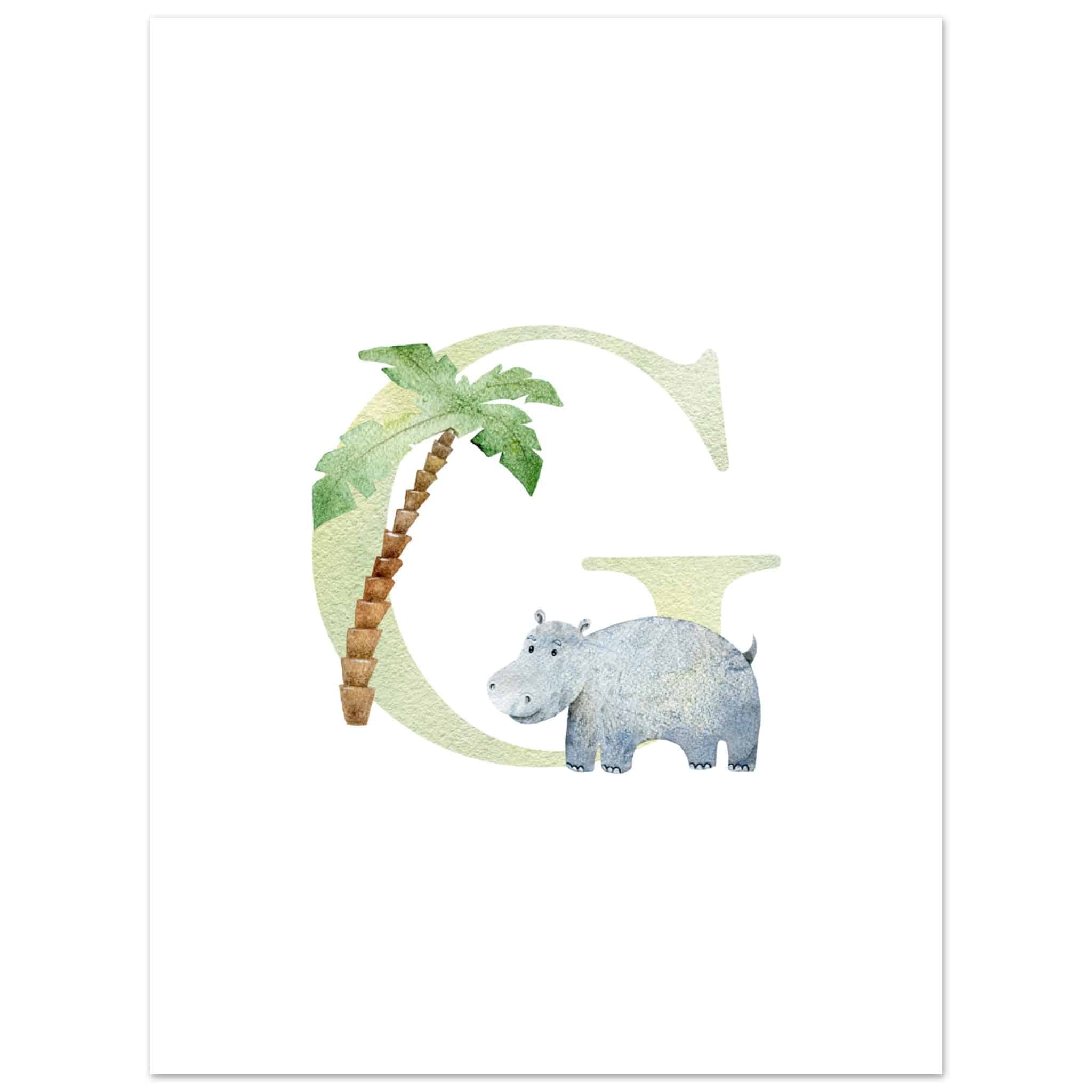 Artfulprints Poster Letter G kindernaam  - 30x40 cm - Meerkleurig