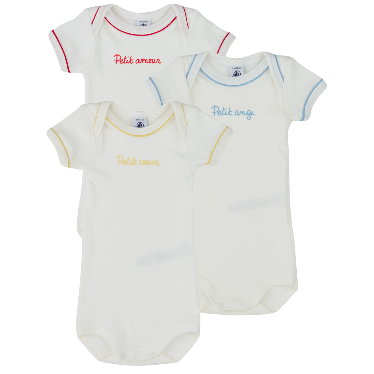Petit Bateau - 3 BODIES US MC - White