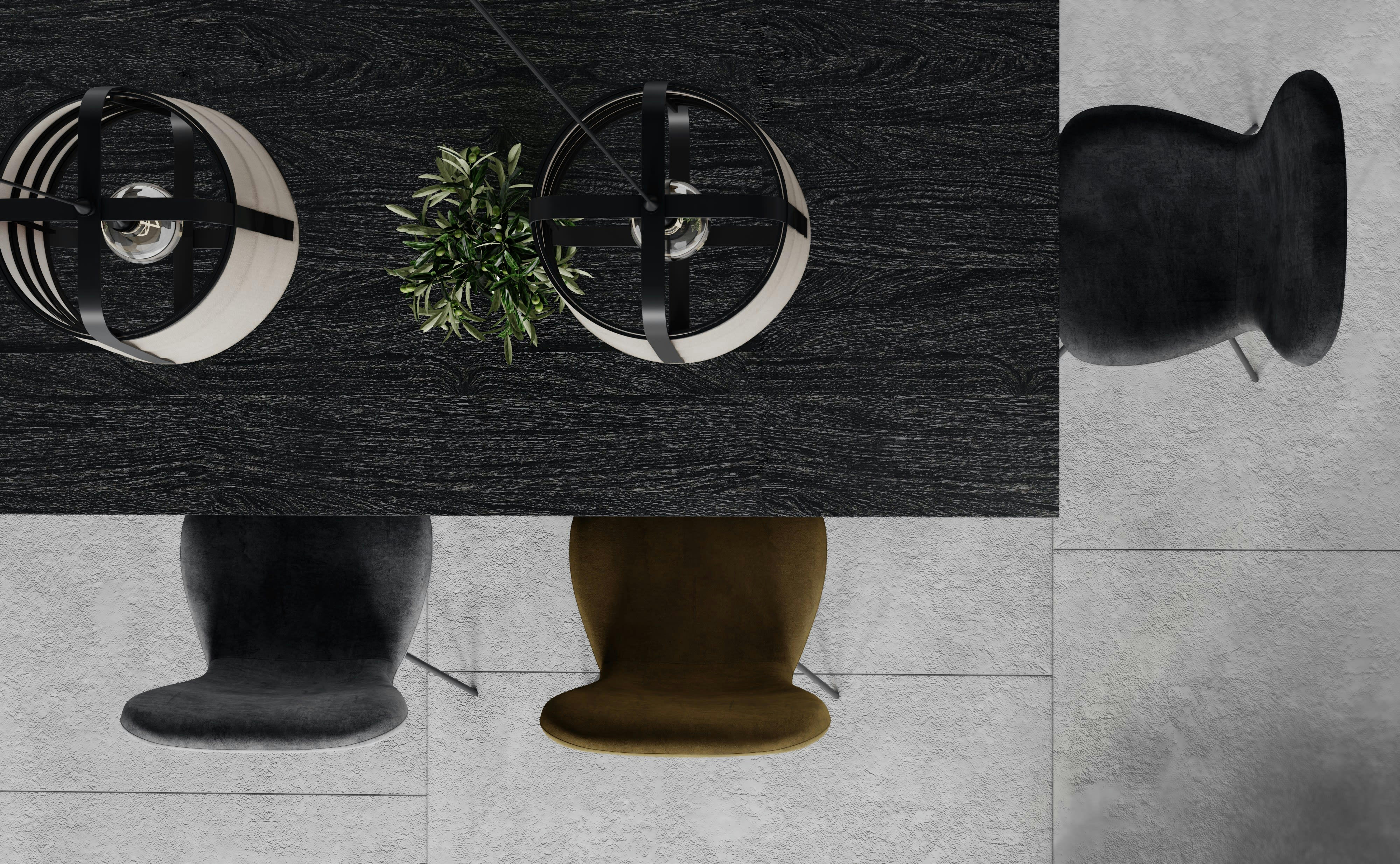 DAIA - Chaise en velours gris