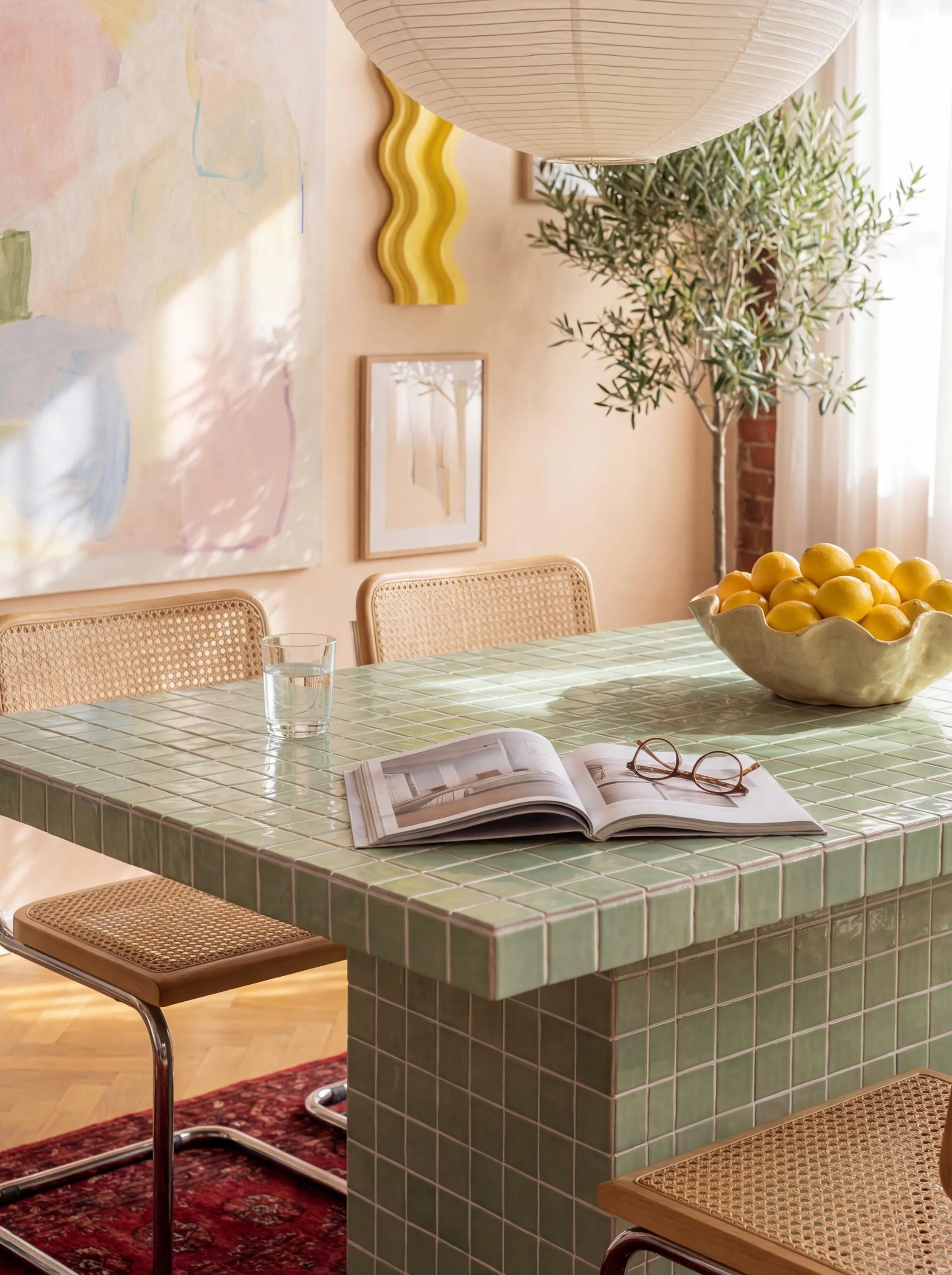 Tiled Rectangular Dining Table, Bloc