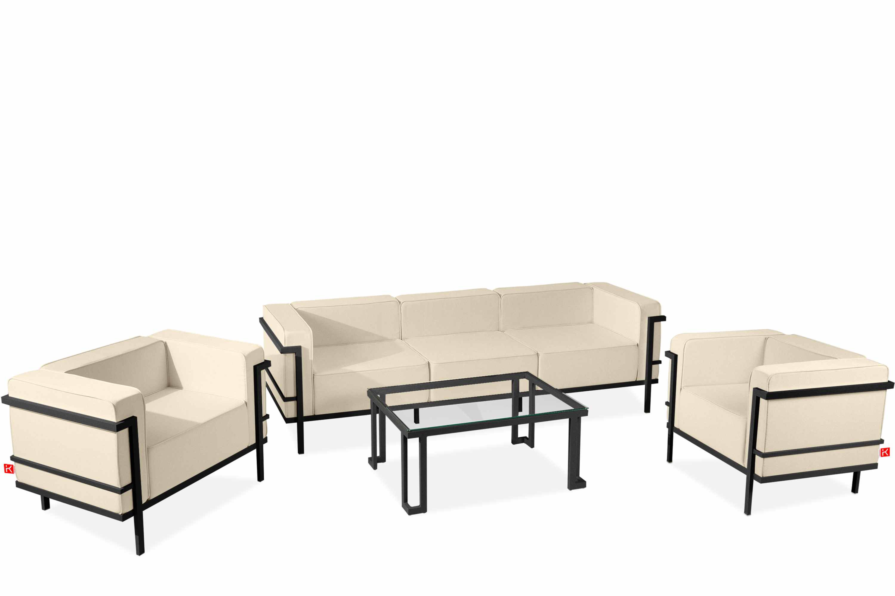 KONSIMO TRIGLO Zestaw mebli ogrodowych 2x fotel   stolik   sofa 3-osobowa