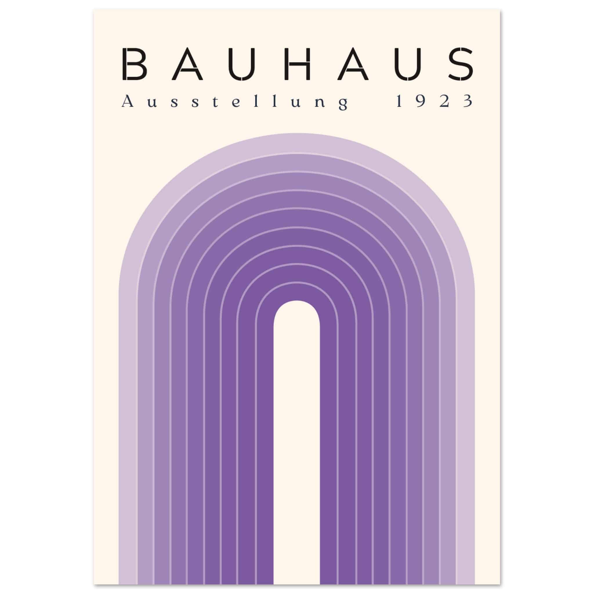Artfulprints Poster Bauhaus - Purple rainbow  - A4 21x29.7 cm - Paars